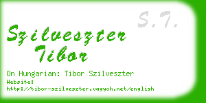 szilveszter tibor business card